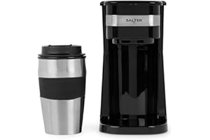 Salter One Cup Coffee Maker – Macchina per caffè con filtro, filtro lavabile e resistente, include una tazza da viaggio in acciaio inox da 420 ml, Brew Coffee to Go in 3-4 minuti, adatta per caffè o