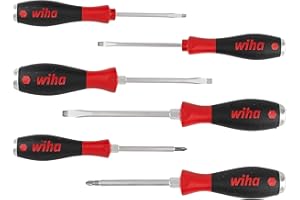 Wiha Schraubendreher Set mit Schlagkappe SoftFinish® (21250) 6 tlg. I Schraubenzieher Satz Alltag, Handwerk, Industrie I Schraubwerkzeug Schlitz/Kreuz