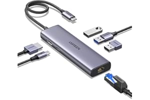 ‎UGREEN UGREEN Revodok 1061 USB C Hub Ethernet, 4K HDMI, PD100W, 3*USB A 3.0 Docking Station kompatibel mit iPhone 17/16, MacBook Pro M4, Mac mini M4, iPad, Surface, Galaxy S24, Steam Deck usw.