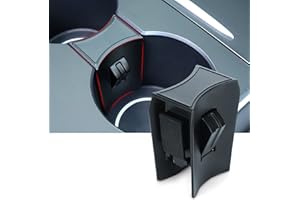 BASENOR 2024 2023 2022 2021 Tesla Model 3 Model Y Porte-gobelet Insert pour Model 3 Y avec Console de rafraîchissement Noir