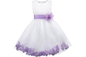 Freebily Vestito da Principessa Bambina Abiti da Damigella Ragazza Abito da Sera Lungo Vestito da Cerimonia Elegante Senza Maniche Gonna Lunga Tulle Festa di Compleanno
