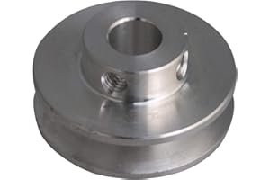 CNBTR 3.1x1.5x0.8cm Lega di Alluminio Argento 0.8cm Ruota Puleggia Singola Foro Fisso per Albero Motore 0.3-0.5cm PU Rotonda Cintura