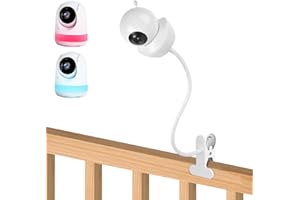 WOCHEL Support flexible pour moniteur bébé Babysense V43/HDS2/V24R/VBM55TX, support de moniteur en col de cygne avec angle de vue parfait et installation facile, se fixe où vous le souhaitez - Blanc