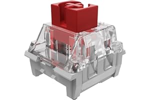 MAGIC-REFINER AS001 Switches per Tastiera Meccanica, Switches Lineare 3Pin 42gf, Trasparente, Molla Estesa da 22 mm, Switch Tester, Interruttore MX per Tastiera Gaming (Rosso Bacca/45 Pezzi)