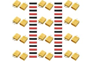 YIXISI 24PCS XT60 Maschio Femmina Connettori, XT60 Connettore per Batteria, con Calore Shrink, Plugs for RC Lipo Battery