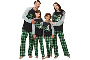 KOURIC Pigiama Natale Famiglia,Pigiami Natalizi per Tutta la Famiglia Pigiama Natalizio Famiglia Comodo Girocollo Manica Lungo con Renna Stampa Pigiama per Mamma papà Bambino e Coppia