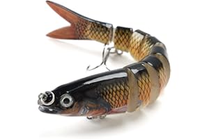 HIOIP Leurres de Pêche Bioniques, Leurres de Pêche Multi Articulé Bionic à Couler Lent au Brochet, Leurre Peche Carnassier pour Bar, Perche, Truite, Appâts de Natation en Eau Douce et Salée