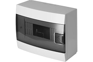 Quadro Elettrico da Parete 1 File per 8 Moduli 104,5x215,5x173,5 mm IP40 – Bianco Scatola di Distribuzione in ABS – Centralino per Impianti Elettrici da Interno – Horoz Electric