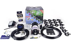 MistKing – Advanced Misting System (3/8" Backbone), 5. generacji, używany przez Zoos, Instytucje i hobbystów, rozszerzony do 70 dysz, Fine Mist, droplety o pojemności 50 mikronów, ulepszony timer i