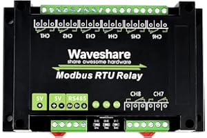 Waveshare Industrial Modbus RTU Relay Module 8-Ch Relay with RS485 Interface Multi Isolation Protection Circuits for Industrial Control Equipments
