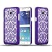 Produktbild Samsung Galaxy J5 2015 Hardcase Hülle in LILA von Cadorabo - Blumen Paisley Henna Design Schutzhülle – Handyhülle Bumper Back Case Cover