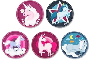 ergobag Lot de 5 Pinces Velcro pour cubo/cubo Light/Ease/Mini, Licornes - Multicolore, Standard-Größe