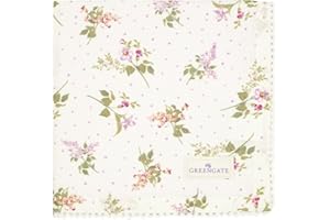 Greengate COTNAPWLAST0108 Asta Stoffserviette mit Spitze White 40 x 40 cm (1 Stück)