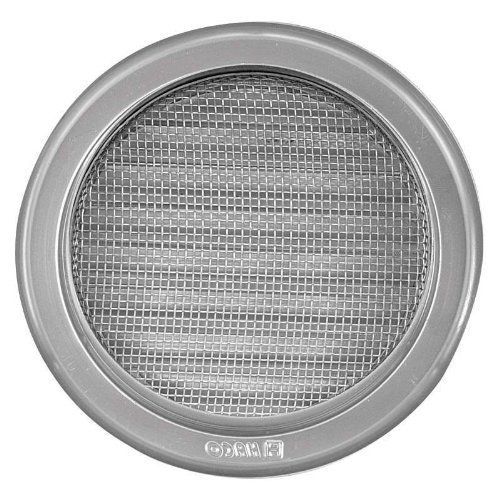 Edelstahl Lüftungsgitter – Abluftgitter – rund – mit Flansch/Rohranschluß und Insektenschutz: Deckmaß: 127 mm (NVM-100) - 3
