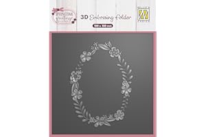 NELLIE’S CHOICE Nellie's Choice EF3D110 3D Prägefolder für Ostern mit Osterkranz mit Blumen Motiv-Prägeschablone von 15 x 15 cm-Stanzmaschine Bastelzubehör für Scrapbooking, DIY und Karten Basteln, Grau, One Size