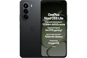 OnePlus Nord CE6 Lite | 6GB+128GB | Hyper Black | Segment's Fastest Dimensity 7400 Apex Processor | 7000mAh Battery | Segment's Highest 144Hz Refresh Rate | 50MP Main Camera, 4K Video Recording