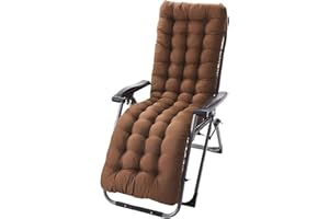 Wangle High Back Rocking Chair Cushion Pads Replacement Sunbed Cushion Pad for Garden Patio Lounge Outdoor Reclining, Brown