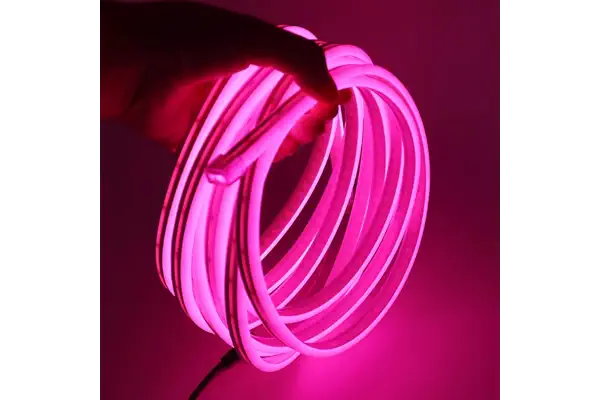 XUNATA 12V Flexible LED Neon Rosa, 5m Impermeable 2835 Tira de LED Strip Light, Luz de la Cuerda para Exterior Fiestas Decoración Party Sign Publicidad Firmar