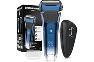 ‎AMURHEY Rasierer Herren Elektrisch [2024 New] Elektrorasierer mit 3 Flexiblen Klingen & Reiseetui, Rasierapparat mit Präzisionstrimmer, Nass/Trocken-Rasierer, 120Min Laufzeit, wiederaufladbar, Geschenke