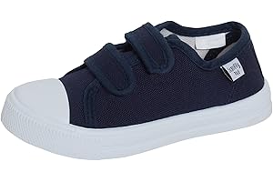 SCRUFFYTED Kids Canvas Shoes Boys Trainers Girls Pumps Unisex Easy Fasten Plimsolls Casual Shoes