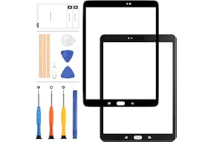 LADYSON Kit de remplacement d'écran en verre pour Samsung Galaxy Tab S2 9.7 T810 T815 SM-T810 SM-T815 avec outils de réparation gratuits (pas de numériseur d'écran tactile et pas LCD) (Noir)