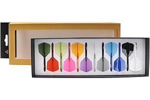 CUESOUL Rost 77 - Eje de Dardos Integrado y Pluma, Forma de ala Grande, colección de Colores, Paquete de 12 Unidades
