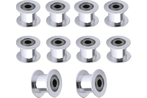BZ 3D GT2 Umlenkrolle,GT2 Idler Pulley 20 Zahnlos Bohrung 5mm Breite 10mm Zahnriemenscheibe 20 Toothless für 3D-Drucker 9mm/10mm Breite GT2 Zahnriemen.(10 Stück)