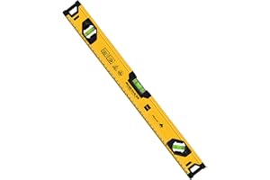 TANGHSE Spirit Level - 600 mm/24 Inch High-Precision Magnetic Mini Level, 3 Bubble Levels 45°,90°,180° with Magnetic Base Yellow Black Aluminium Alloy Shock Proof Torpedo Spirit Levels for Home Decor Crafting