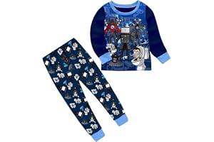 shumintaojin Pojkpyjamas modekläder t-shirt + byxor spel tecknad kostym nattlinne sovrock nattkläder 6-12 år