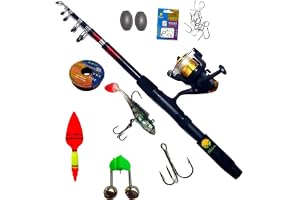 Abirs 7ft Fishing Rod Reel Combo with Trihuk Set Pipping Model Multicolor Fishing Rod for Anglers