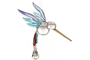 WILD THINGS Handmade Fantasy Glass Hummingbird Suncatcher Gift Rainbow