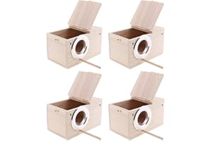 joyMerit 4Pcs Budgie Nest Box Breeding Boxes Aviary Bird Nesting With Stick