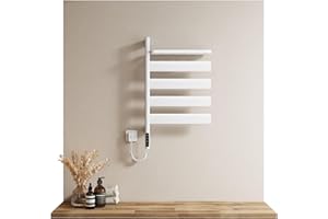 EMKE Scaldasalviette Elettrico Girevole a 180°, Asciugamani Elettrico Intelligente Wi-Fi, 120W, Bianco, 760x450x140mm