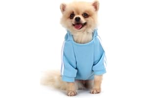 QiCheng&LYS Hundemantel Hund Hoodies Kleidung, Pet Puppy Katze Niedlicher Baumwoll Warm Hoodies Coat Pullover(Blau, XL)