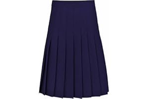 STAR FASHION New Girls School Uniform Knife Pleated Skirt Formal Back Zip Button Fastening Kids Stitch Down All Round Pleat Skirts