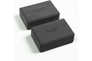 Myga Yoga Blocks - Pair of High Density Foam Bricks for Yoga, Pilates and Fitness for Balance, Support & Flexibility - Non Slip, Lightweight & Durable Foam Blocks for Home, Gym & Travel
