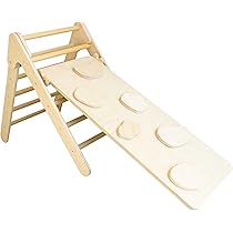 Triangolo Arrampicata Bambini MamiKids - Con Scivolo, Legno Naturale, Montessori, Made In Italy