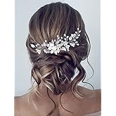 Evlry Braut Haarranken Gold - Kristall Haarschmuck Mit Blattmotiv Für Hochzeit