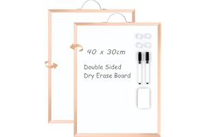 ARCOBIS Magnetisch Whiteboard Klein Wand, 40x30cm White Board Tragbares Doppelseitiges Magnettafel, Hängendes Mini-Trockenabwisch-Board für To-Do-Listen, Zeichnen