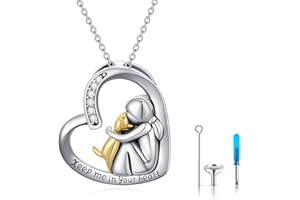 CHENGHONG Collar de perro de plata de ley 925 con colgante de cenizas para perro, collar de urna para cenizas, recuerdo, regalos conmemorativos, joyería temática de perro