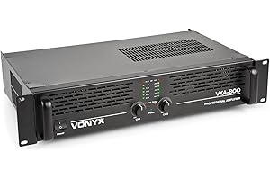 Vonyx VXA-800 - Amplificatore professionale, 2 x 400 watt, connessione a ponte, amplificatore stereo di alta qualità, ideale per DJ e DJ mobili
