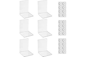 LCXCXY 6 Stück Transparenten Acryl-Buchstütze, 24 Stück Anti-Rutsch-Pad-Buchstützen-Set, 3mm verdickt Stück Klarer Buchständer kann für Buchhalter, bücherstütze, Büro-Bücherregale, Bibliotheks-Buchständer