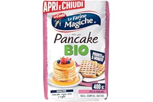 LO CONTE Le Farine Magiche – Farina Biologica per Pancake, Crepes e Waffle | Ingredienti Naturali con Lievito Incluso | Morbidezza e Doratura Perfetta | Pronta all'Uso | Confezione da 400 g (1 pezzo)
