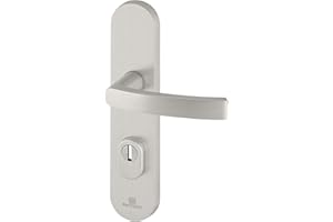 Bricard 9900171 9900171-Juego de Tiradores Blindados Soporte para Puerta de Entrada (para Cilindro Europeo), Color Plateado, Plata, Béquille+Béquille