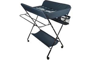 RELOVE Fasciatoio Pieghevole per Bagnetto Neonati, Tavolo Cambio Pannolini Multifunzionale Portatile, Altezza Regolabile,Fasciatoio con Vaschetta per Bagnetto Neonato 2in1,Fasciatoio Portatile