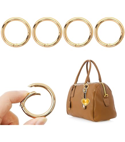 Mousquetons Ronds En Métal Doré - Lot De 12 Pièces 27 Mm | Pour Sacs, Ceintures, Porte-Clés DIY