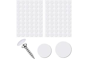 ZMDECQNA Self-Adhesive Screw Hole Stickers, 2 Sheets White Round Self-Adhesive Screw Stickers Anti Scratch Sealing Stickers Chair Leg Protectors for Sofas Table Legs