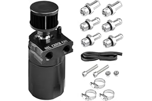 GBKDQQ Serbatoio per olio con filtro dell'aria, 300 ml, serbatoio per olio in alluminio, serbatoio per olio, serbatoio per auto con accessori, 3/8" Fuel Line (nero)