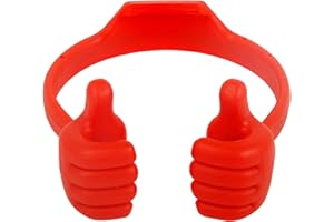 Audinpu Support de téléphone Portable Thumbs Up, Support de téléphone réglable Universel téléphone Portable et Tablette lit Bureau Support de Berceau de visionnage de Film (Rouge)