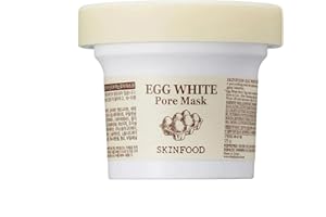 SKIN FOOD SINCE 1957 Skinfood Masque de pores de blanc d'oeuf 3,52 oz. (100g) - Masque de lavage affinant les pores, resserre les pores, élimine les points noirs et les cellules mortes de la peau, peau lisse et douce